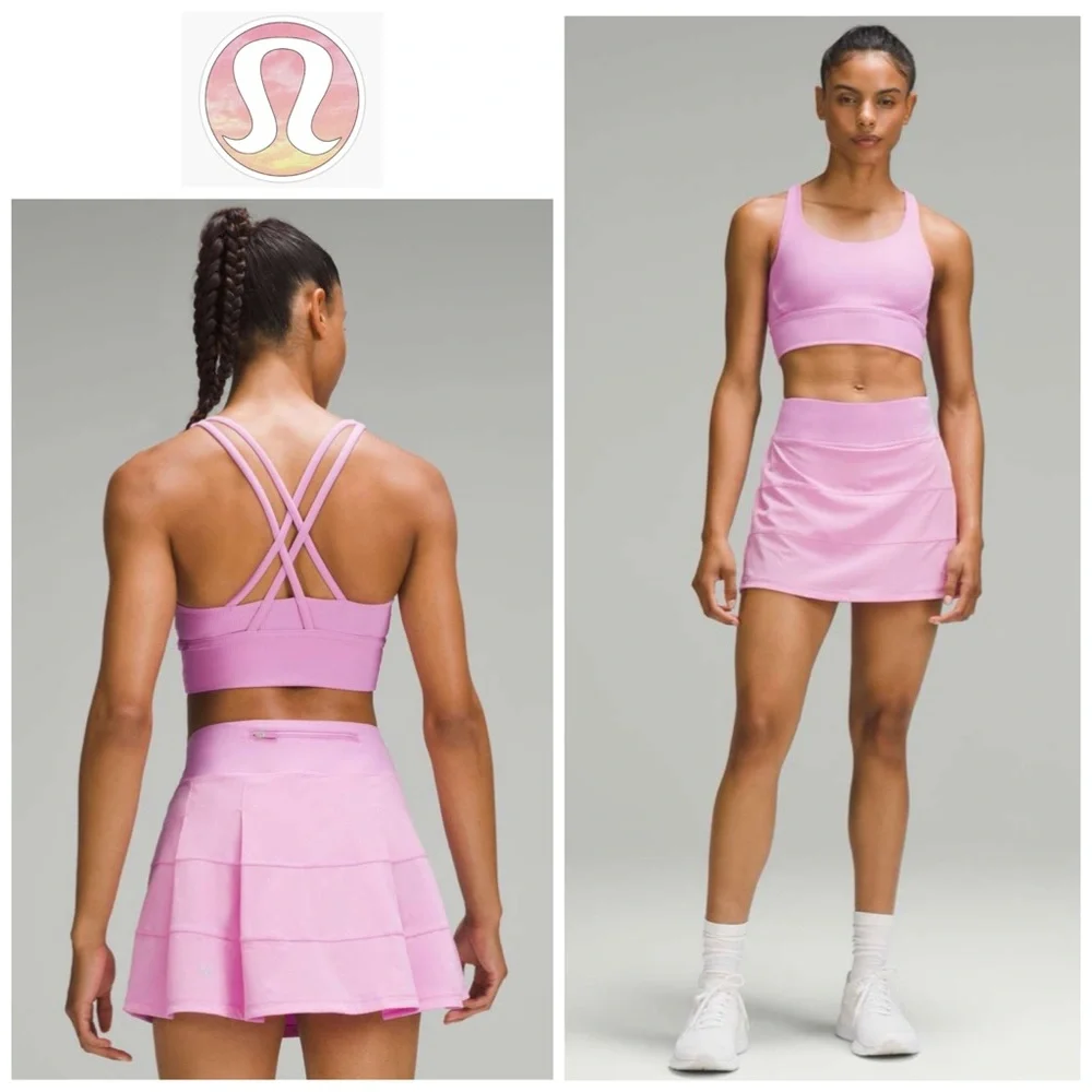 Lululemon Sz 14 Energy Longline Ribbed Bra *Medium Support in Dahlia Mauve Sz 14 - Picture 15 of 16